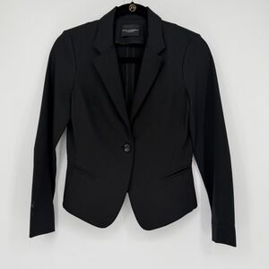 Atos Lombardini Black Single Button Tailored Blazer Made in Italy Womens Size 42